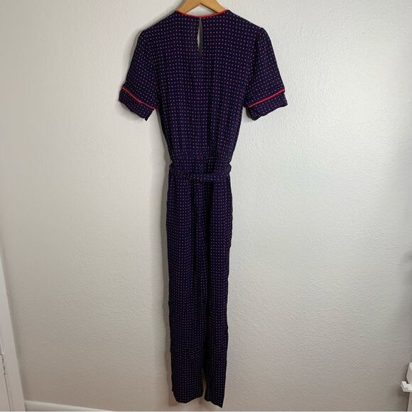 Draper James Navy Self Tie Romper Jumpsuit Size Medium - Picture 6 of 6